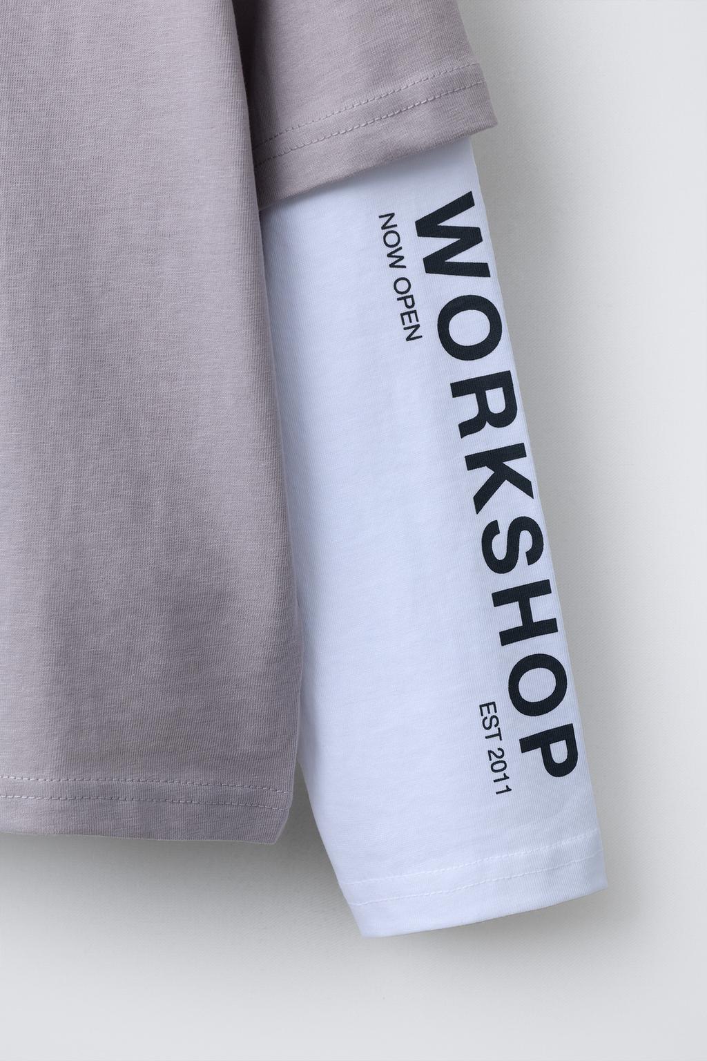 ЛОНГСЛИВ С ДВОЙНЫМИ РУКАВАМИ И НАДПИСЬЮ