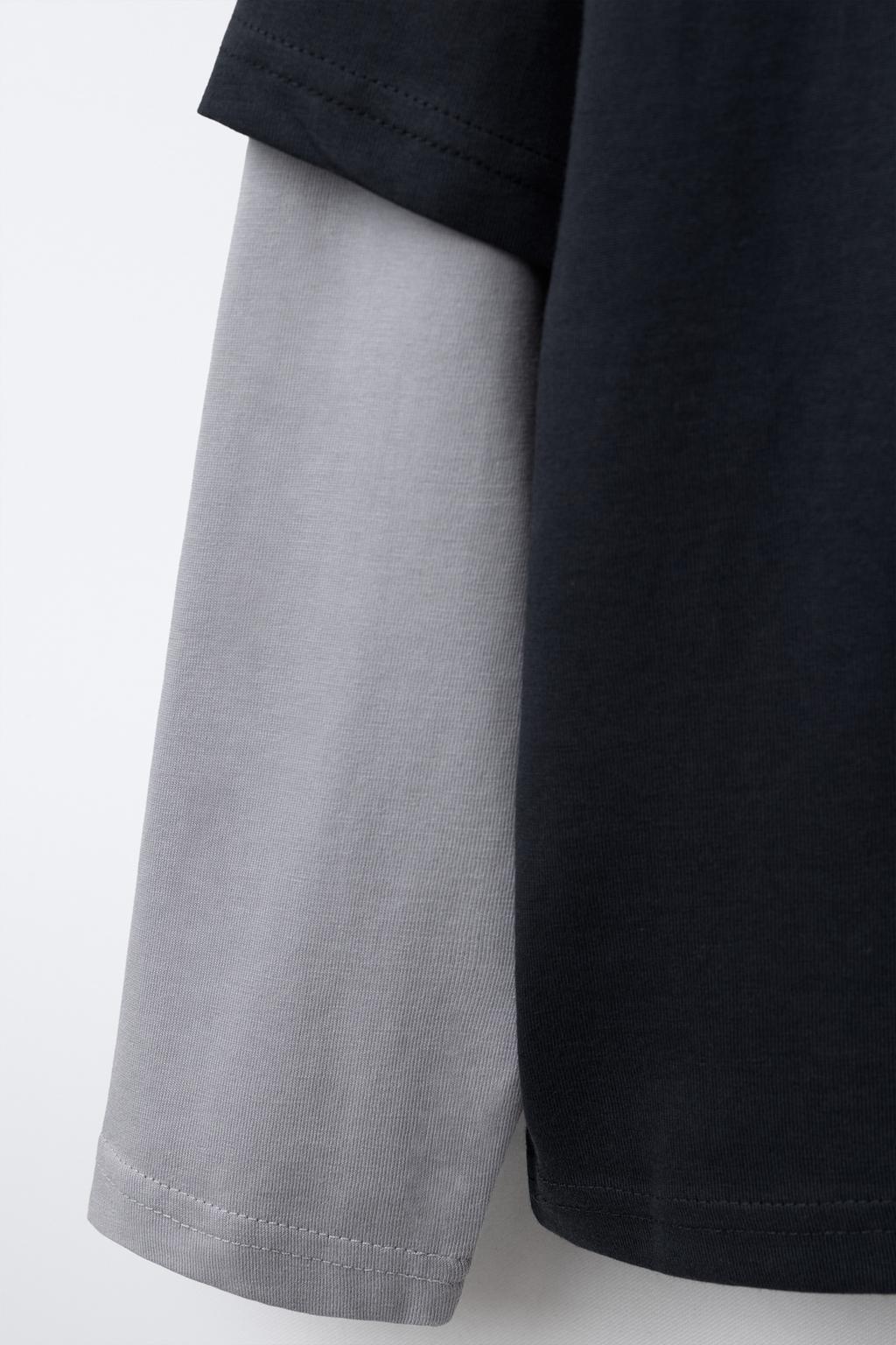 ЛОНГСЛИВ С ДВОЙНЫМИ РУКАВАМИ И НАДПИСЬЮ