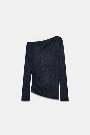 Футболка асимметричного кроя с эффектом двойной ткани- Заказать в России