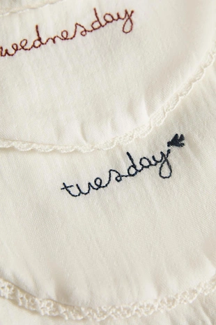 Недельные детские слюнявчики (набор из 7 штук)- Заказать в России