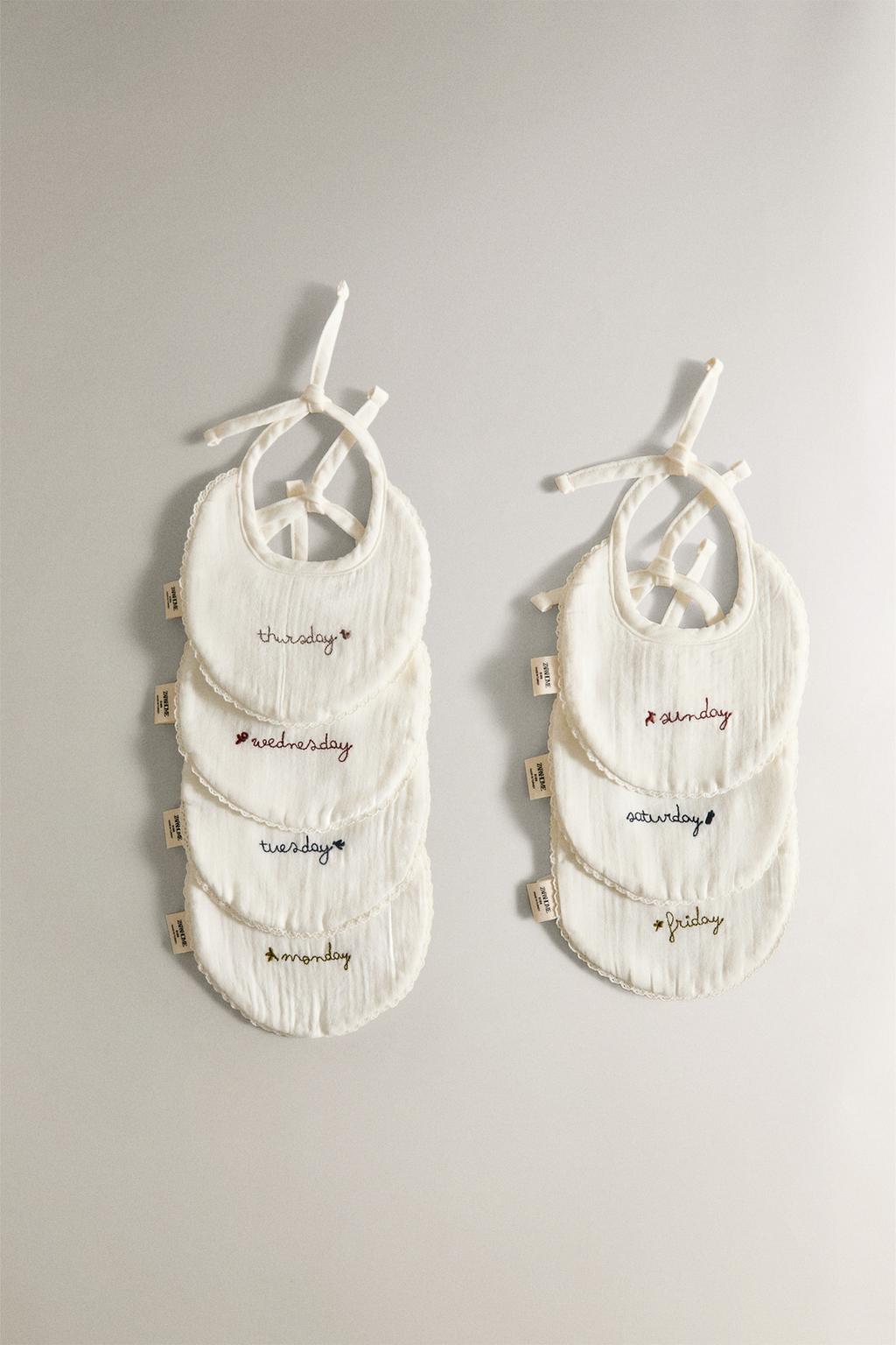 Недельные детские слюнявчики (набор из 7 штук)