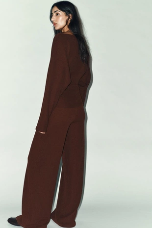 Широкие фактурные брюки- Заказать в России