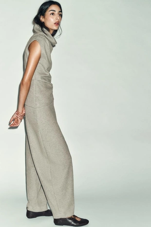 Брюки на запах с пуговицей- Заказать в России