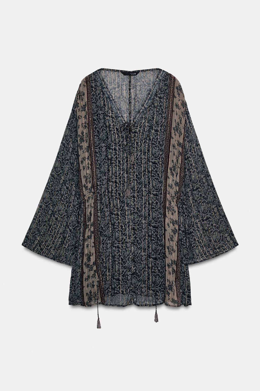 ПЛАТЬЕ С ПРИНТОМ И БЛЕСТЯЩЕЙ НИТЬЮ