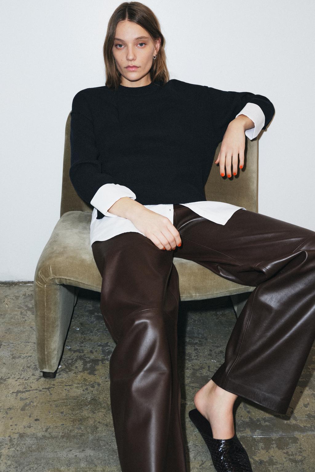 СВИТЕР С КОМБИНИРОВАННЫМ ПОПЛИНОМ