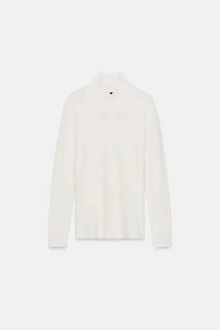 Свитер из смесовой шерсти с перекрещенным воротником- Заказать в России