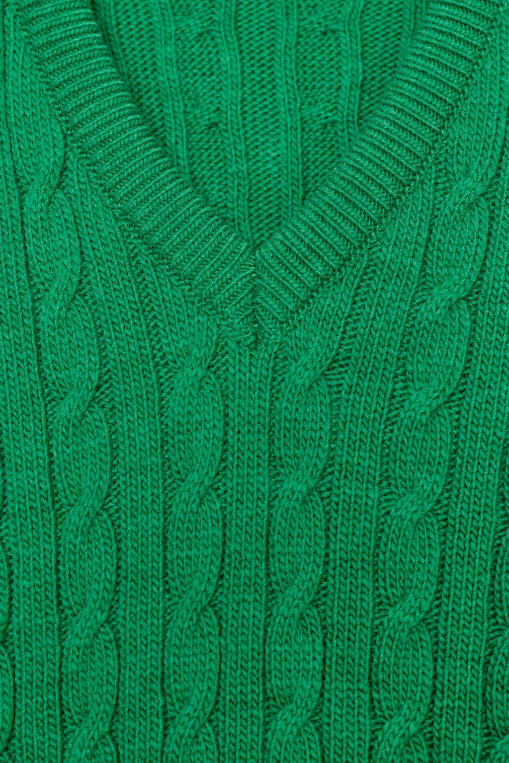 СВИТЕР С V-ОБРАЗНЫМ ВЫРЕЗОМ И УЗОРОМ «КОСЫ»