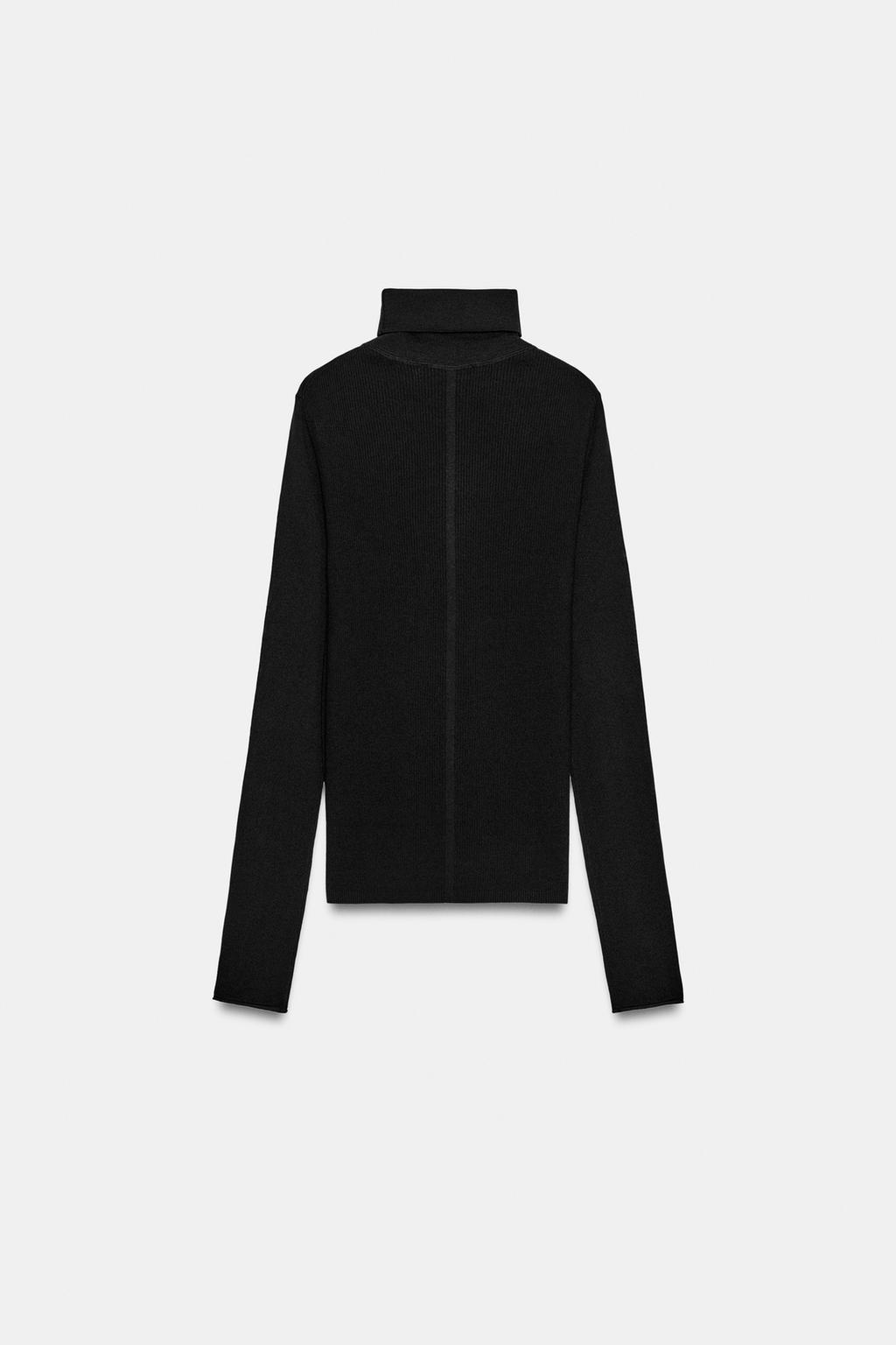 ВЯЗАНЫЙ СВИТЕР С ВЫСОКИМ ВОРОТНИКОМ ИЗ ШЕРСТИ