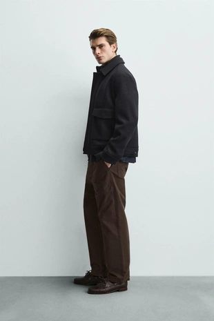 Куртка со съемным трикотажным воротником- Заказать в России