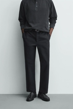 Брюки STRAIGHT FIT из рельефной ткани- Заказать в России