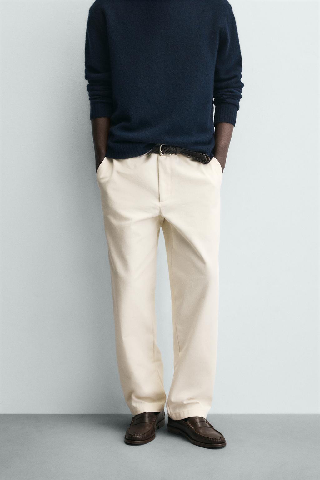 БРЮКИ STRAIGHT FIT ИЗ РЕЛЬЕФНОЙ ТКАНИ