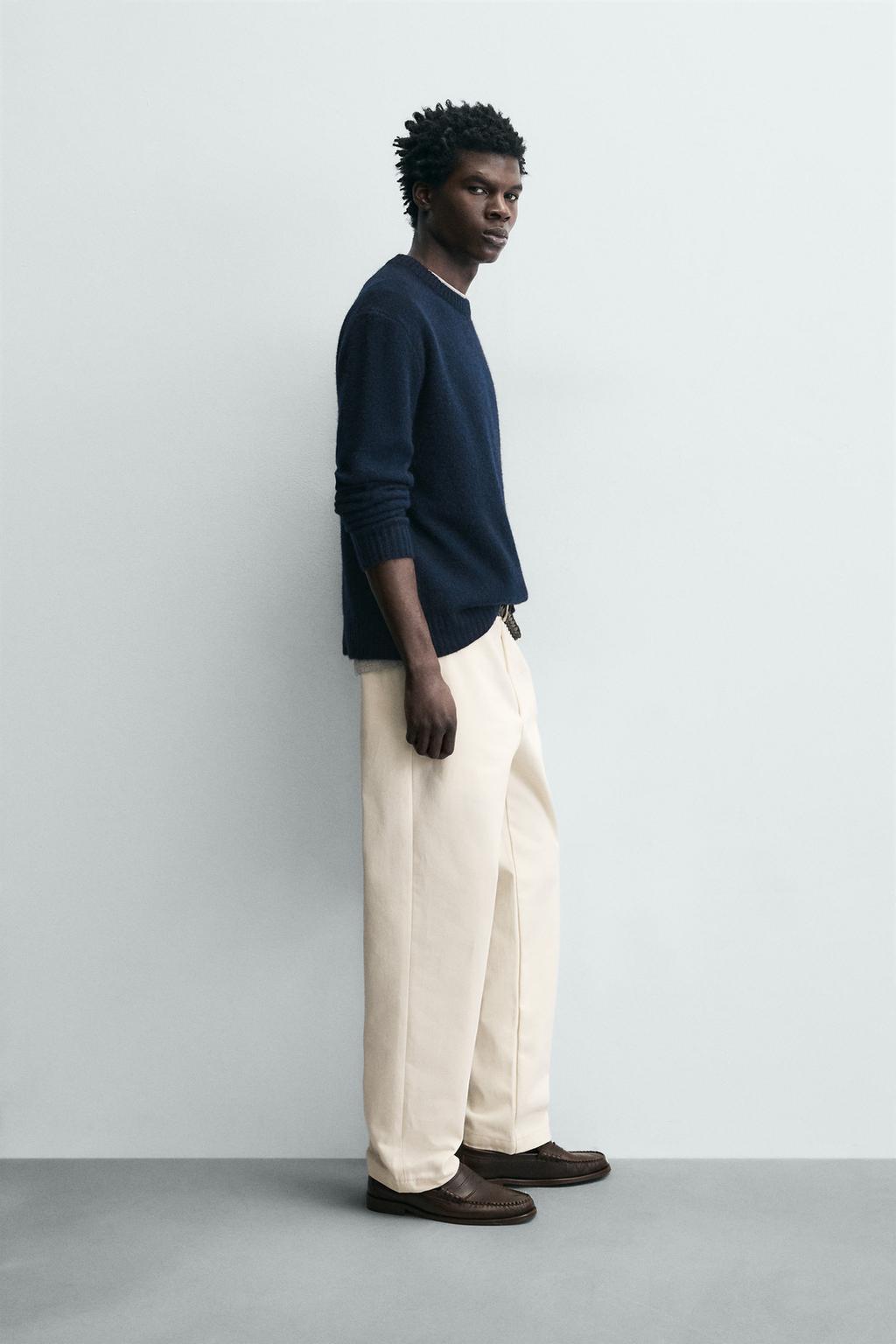 БРЮКИ STRAIGHT FIT ИЗ РЕЛЬЕФНОЙ ТКАНИ