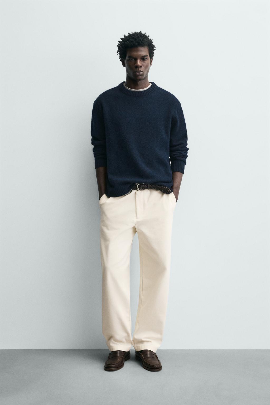 БРЮКИ STRAIGHT FIT ИЗ РЕЛЬЕФНОЙ ТКАНИ