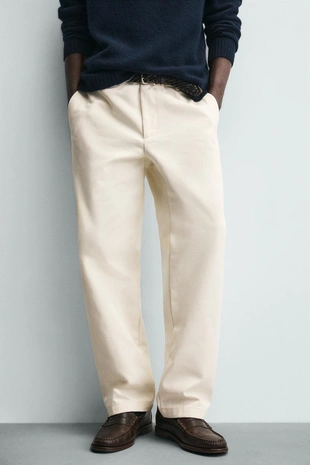 Брюки STRAIGHT FIT из рельефной ткани- Заказать в России