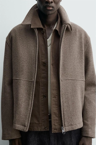 Куртка из ткани «ёлочка» на молнии- Заказать в России