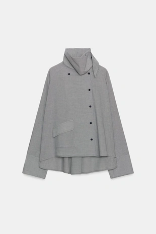 Рубашка оверсайз в клетку с карманом — ZW COLLECTION- Заказать в России