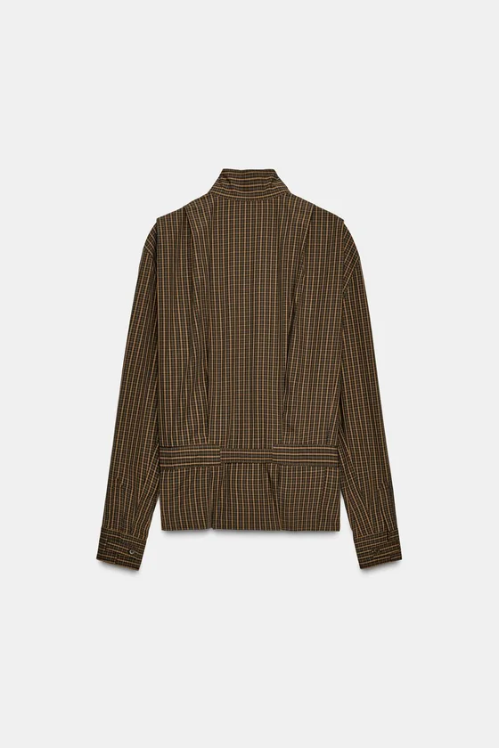 РУБАШКА ИЗ ХЛОПКА В КЛЕТКУ С ЗАВЯЗКАМИ — коллекция Zara «ZW»