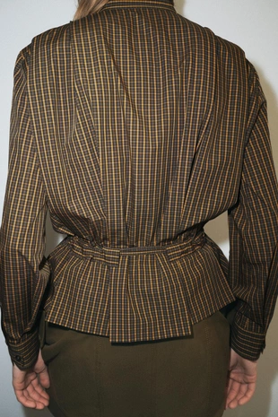 orange-green | 1063/020/078 - Zara Рубашка из хлопка в клетку с завязками — ZW COLLECTION