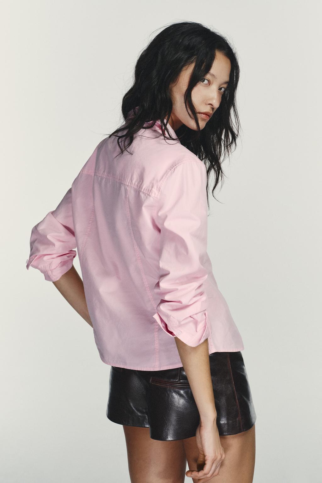 ОДНОТОННАЯ РУБАШКА ИЗ ПОПЛИНА