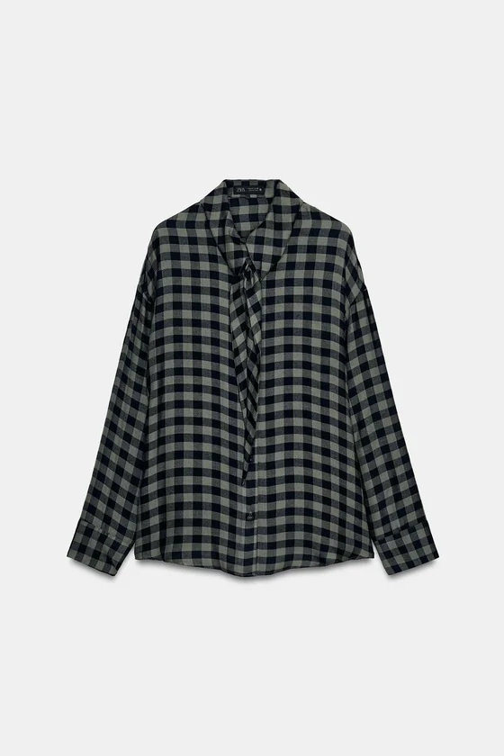 РУБАШКА С КЛЕТЧАТЫМ ПЛАТКОМ — коллекция Zara «ZW»
