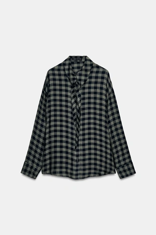 Рубашка с клетчатым платком — ZW COLLECTION- Заказать в России