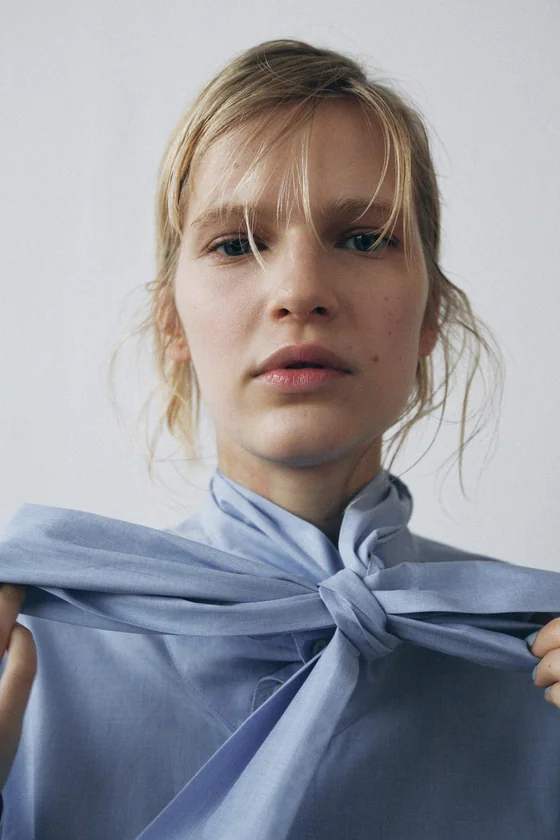 РУБАШКА С БАНТОМ коллекция Zara «ZW»