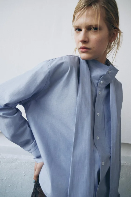 РУБАШКА С БАНТОМ коллекция Zara «ZW»