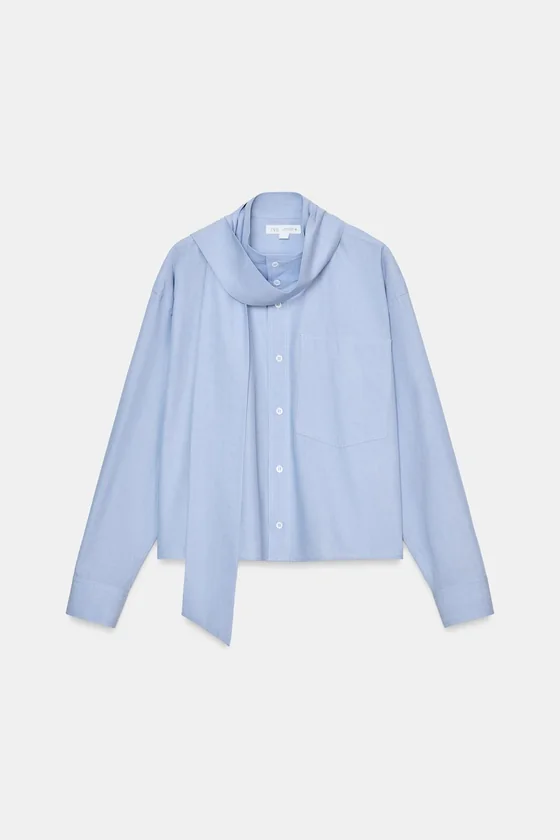 РУБАШКА С БАНТОМ коллекция Zara «ZW»