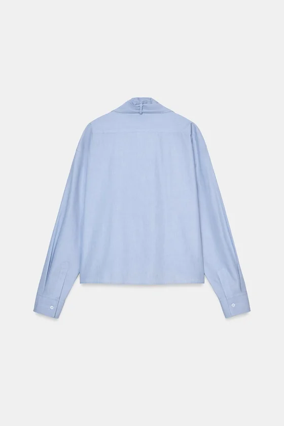 РУБАШКА С БАНТОМ коллекция Zara «ZW»