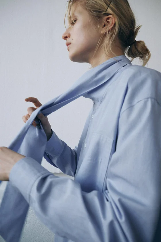 РУБАШКА С БАНТОМ коллекция Zara «ZW»