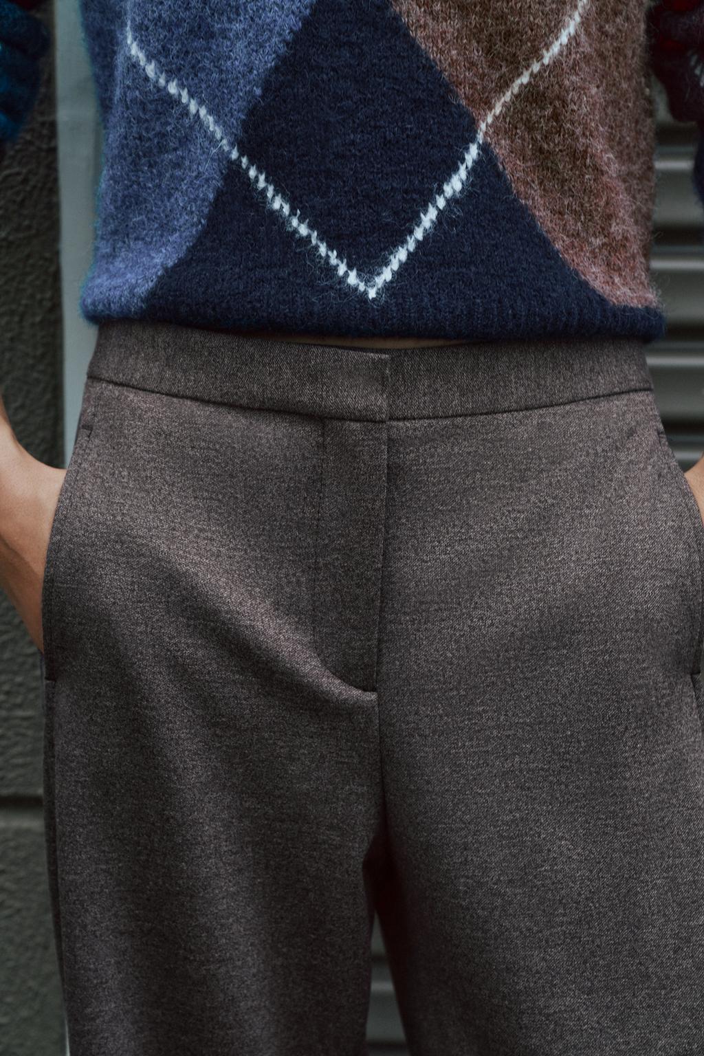 БРЮКИ ПРЯМОГО КРОЯ С ВЫСОКОЙ ПОСАДКОЙ