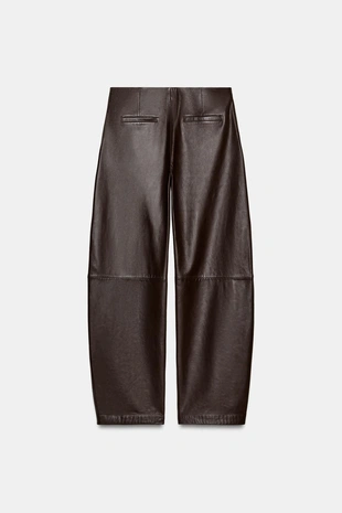 Брюки-баллоны из 100% кожи ZW COLLECTION- Заказать в России