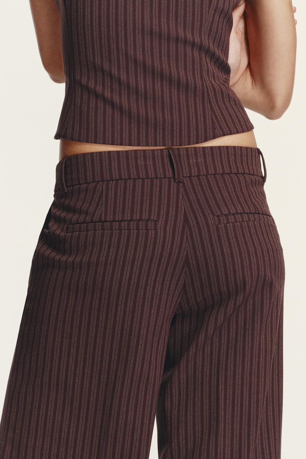 РАСКЛЕШЕННЫЕ БРЮКИ В ПОЛОСКУ С НИЗКОЙ ПОСАДКОЙ