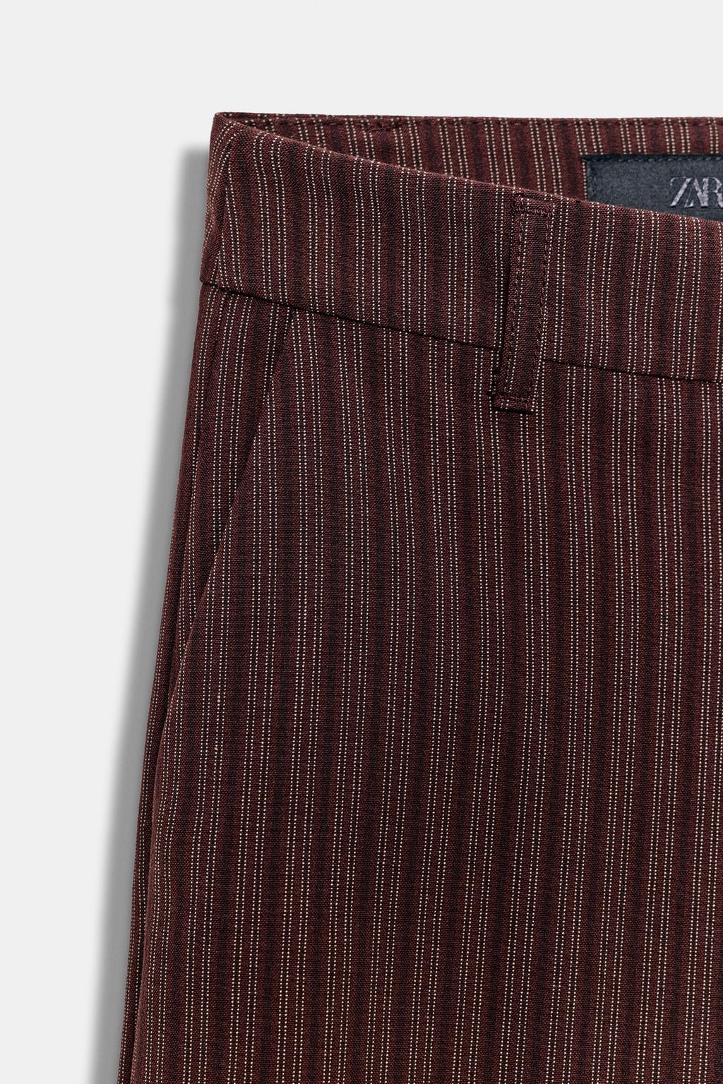 РАСКЛЕШЕННЫЕ БРЮКИ В ПОЛОСКУ С НИЗКОЙ ПОСАДКОЙ