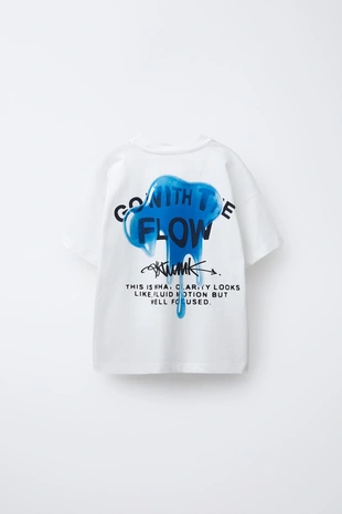 Футболка с принтом-каплей- Заказать в России