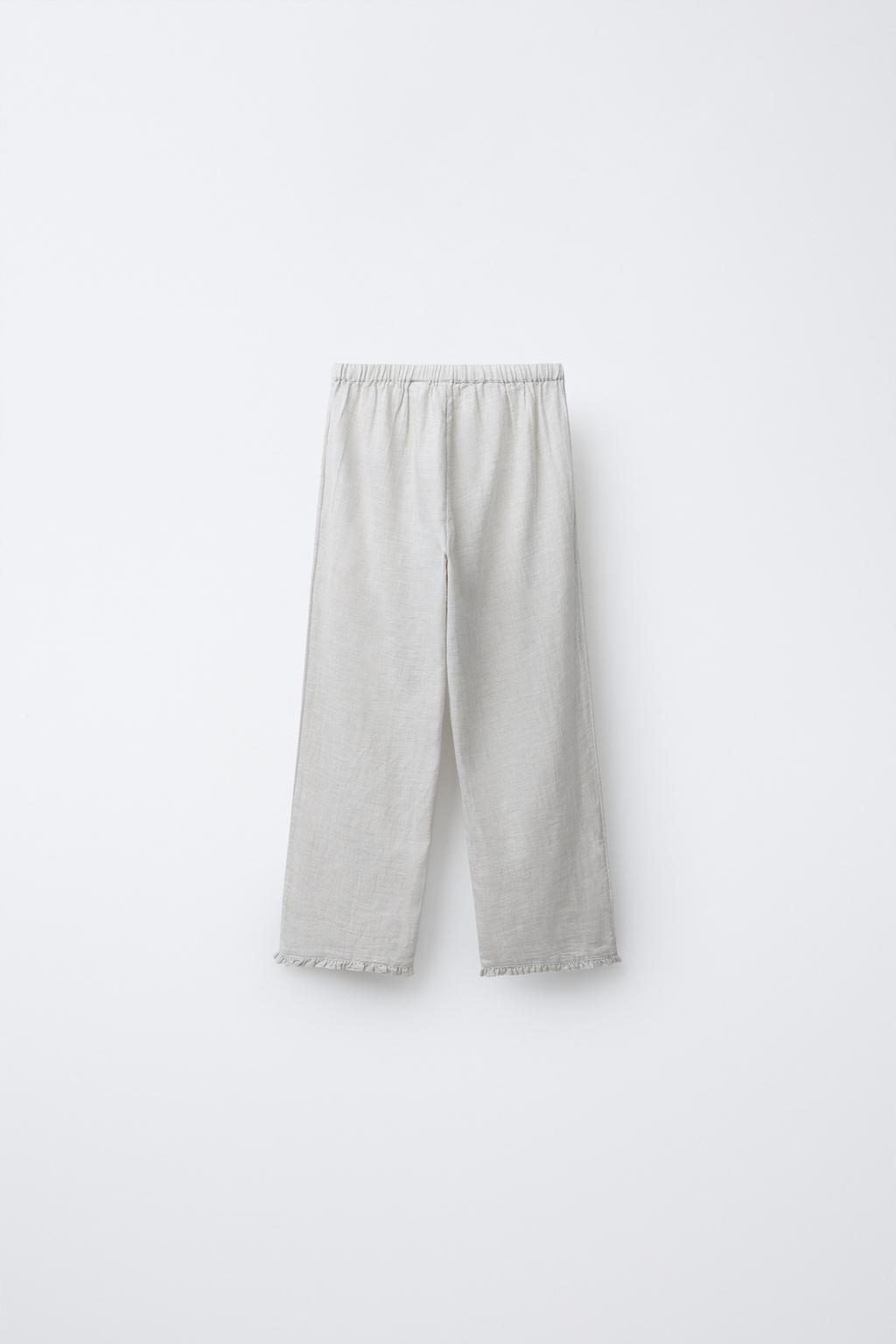 2-6 ЛЕТ/ ПИЖАМА С ВЫШИВКОЙ В ВИДЕ ЦВЕТОВ