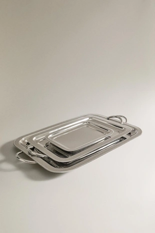 Прямоугольный стальной поднос- Заказать в России