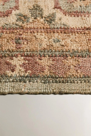 Джутовый ковер с цветочным принтом- Заказать в России