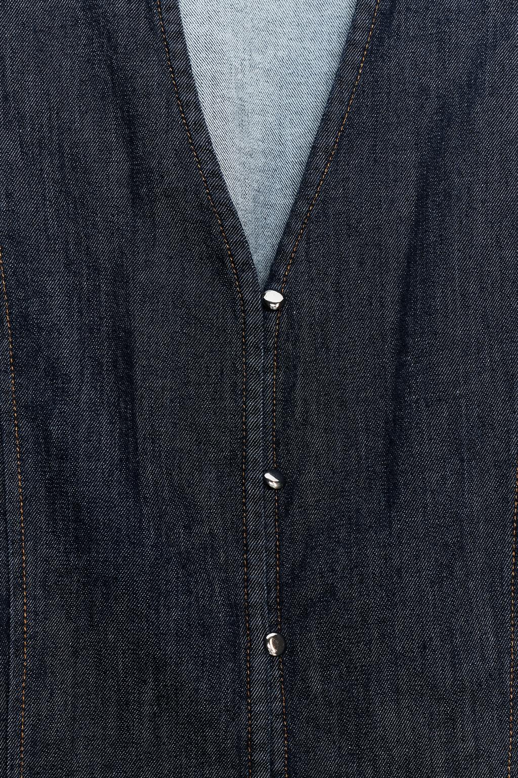 ДЖИНСОВАЯ РУБАШКА Z1975 С КОРОТКИМИ РУКАВАМИ-БУФАМИ