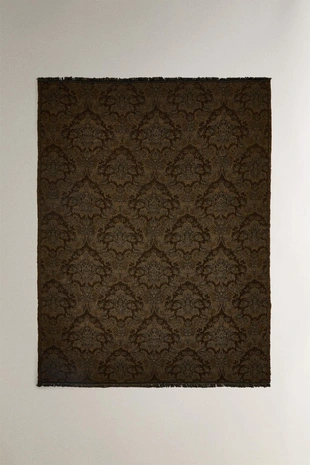 Плед с цветочным жаккардом- Заказать в России