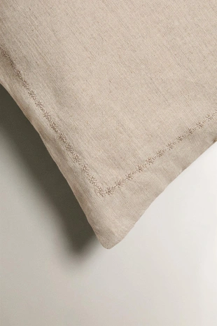 Стеганая наволочка из льна для одеял с точечным узором- Заказать в России