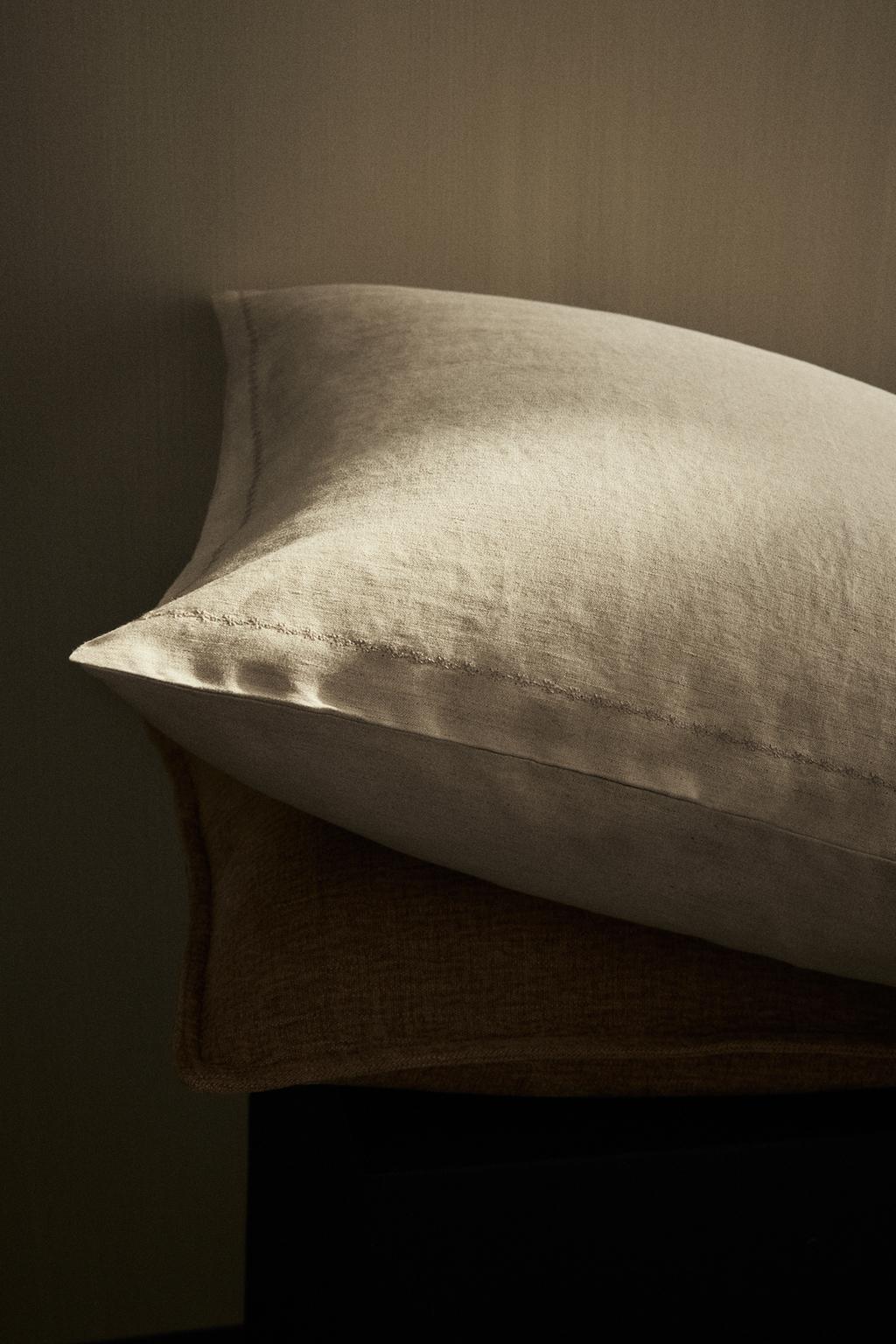 Стеганая наволочка из льна для одеял с точечным узором