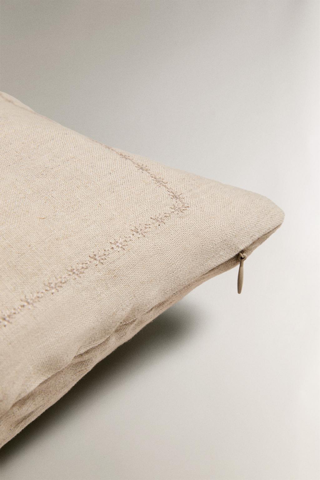 Стеганая наволочка из льна для одеял с точечным узором