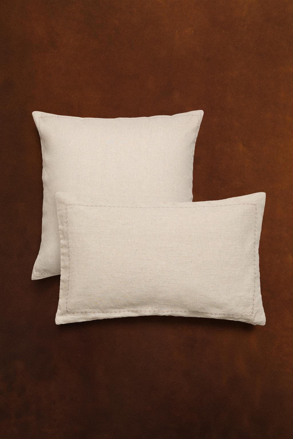 Стеганая наволочка из льна для одеял с точечным узором