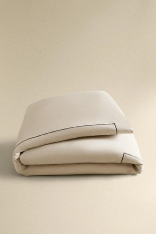 Двуспальное одеяло из хлопкового сатина с отделкой- Заказать в России