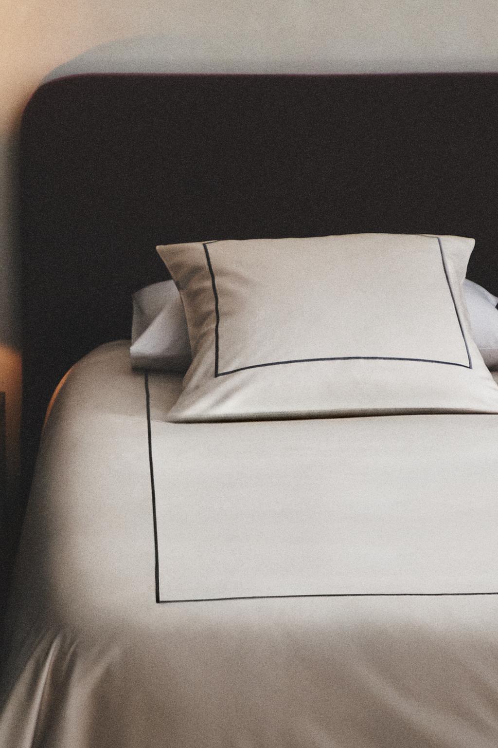 Двуспальное одеяло из хлопкового сатина с отделкой