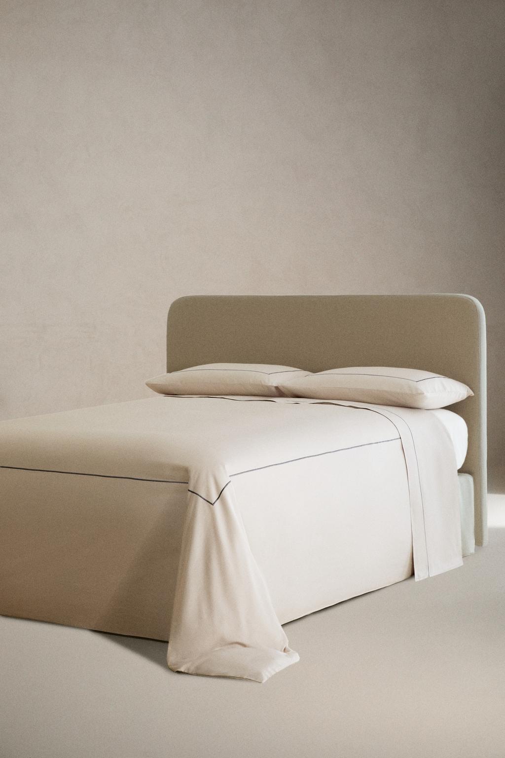 Двуспальное одеяло из хлопкового сатина с отделкой