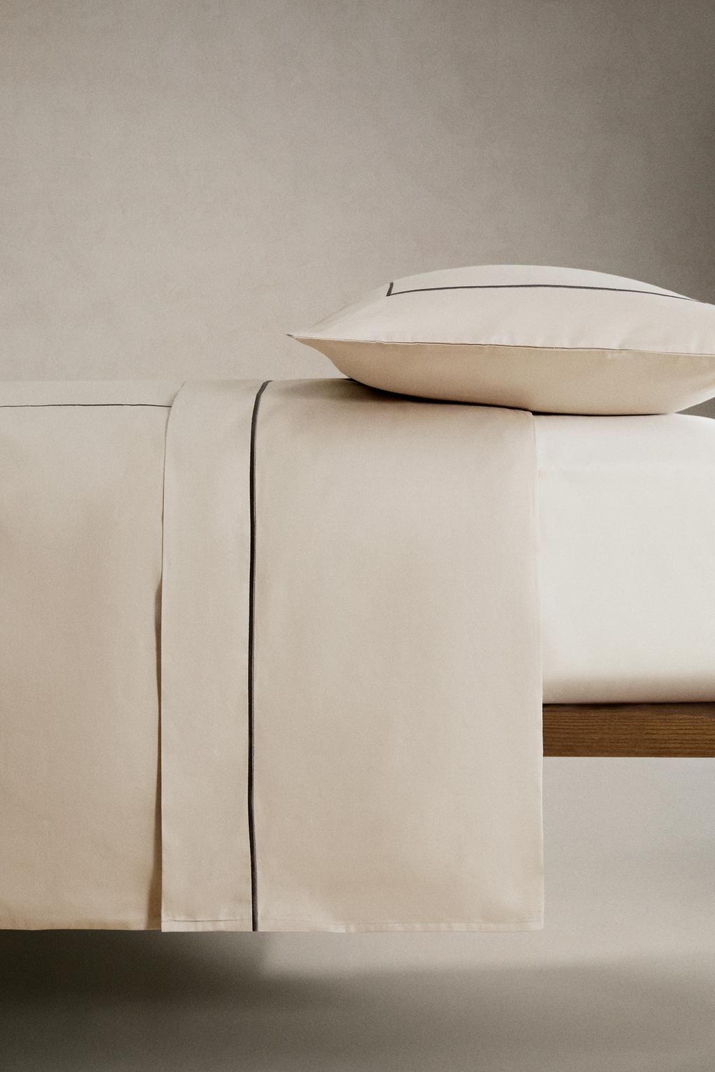 Двуспальное одеяло из хлопкового сатина с отделкой