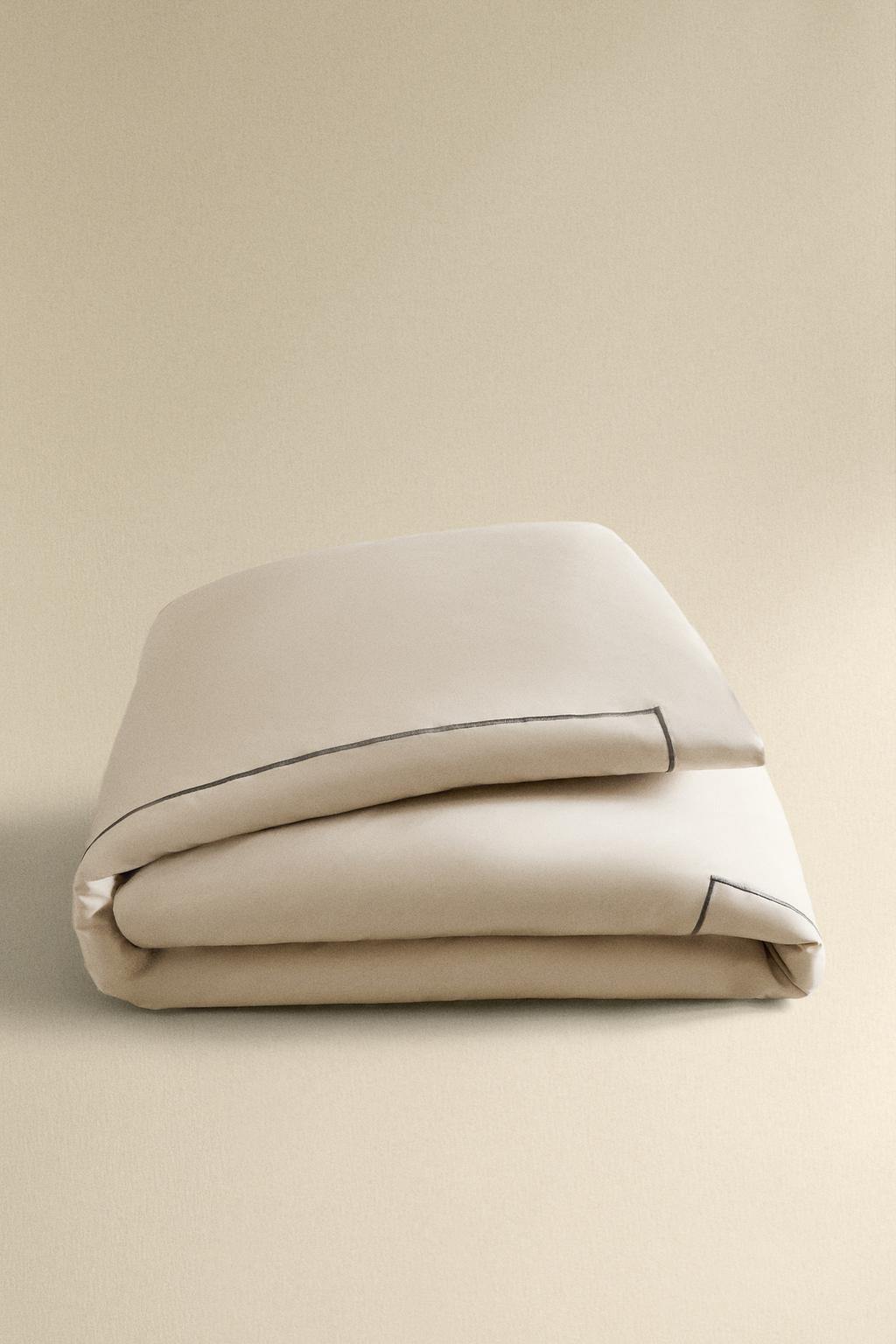 Двуспальное одеяло из хлопкового сатина с отделкой