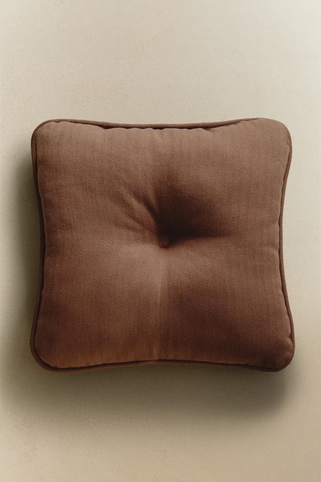 Текстурированная хлопковая подушка для стула
